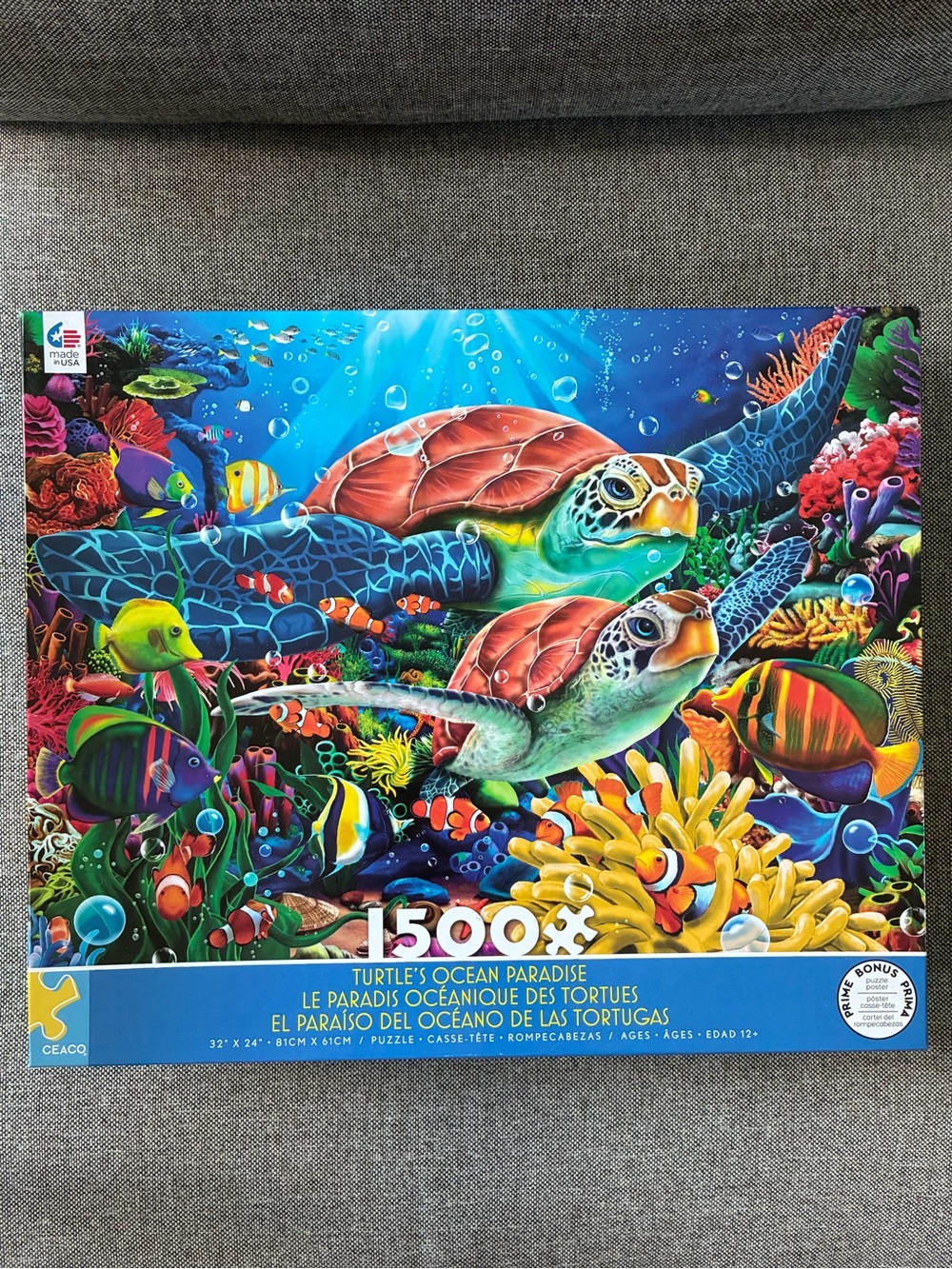 'Turtle's Ocean Paradise' 1500 Piece Puzzle by Ceaco w/ Poster MADE 1X/COMPLETE